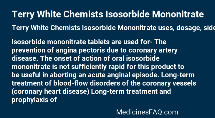 Terry White Chemists Isosorbide Mononitrate