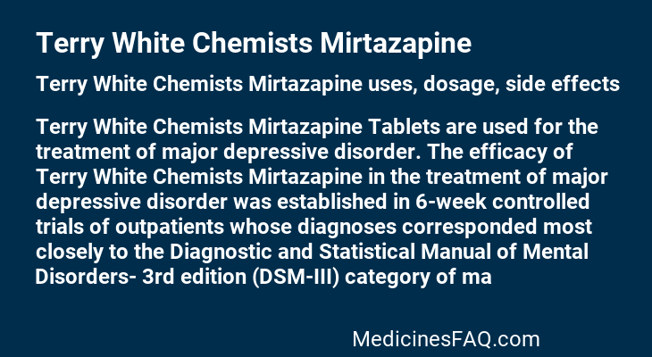 Terry White Chemists Mirtazapine