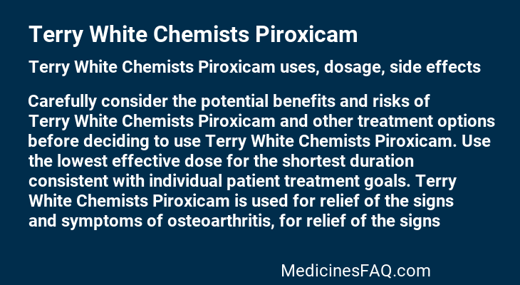 Terry White Chemists Piroxicam