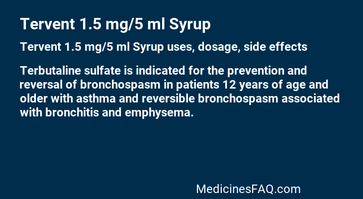 Tervent 1.5 mg/5 ml Syrup