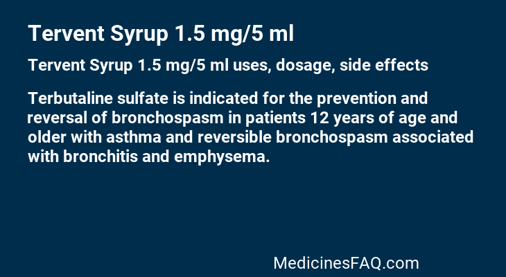 Tervent Syrup 1.5 mg/5 ml