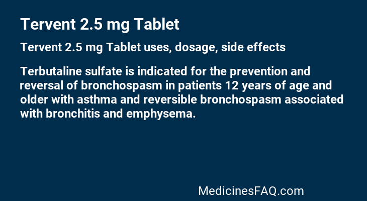 Tervent 2.5 mg Tablet