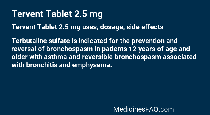 Tervent Tablet 2.5 mg