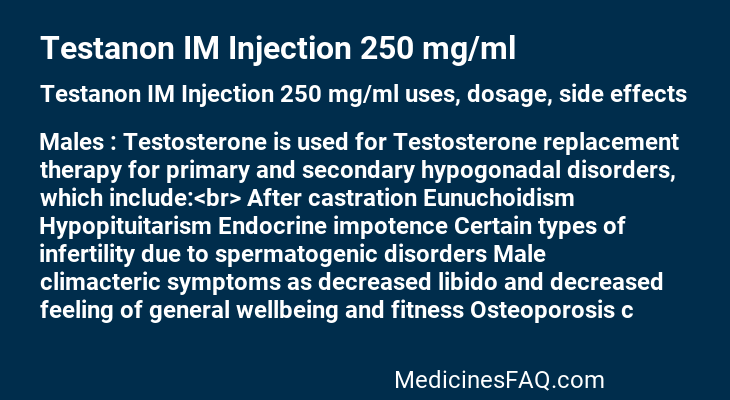 Testanon IM Injection 250 mg/ml