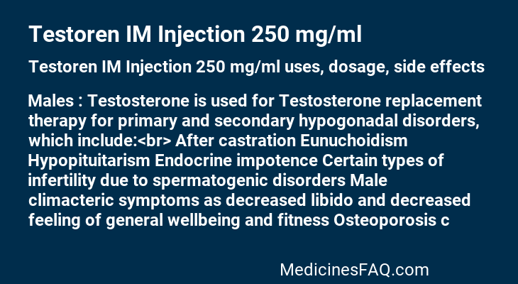 Testoren IM Injection 250 mg/ml