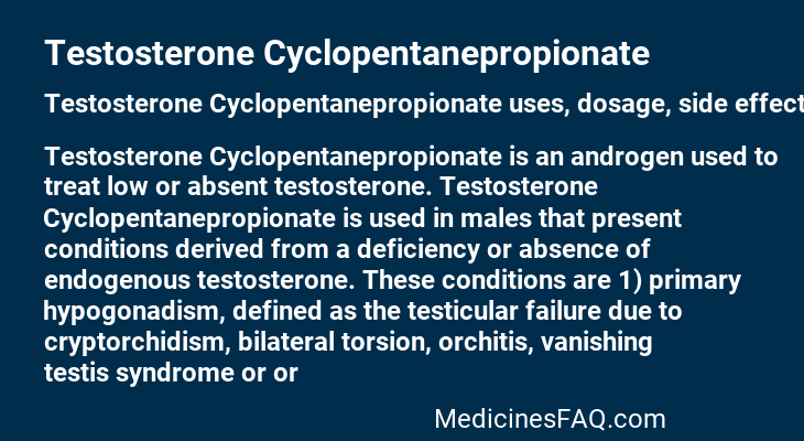 Testosterone Cyclopentanepropionate