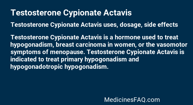 Testosterone Cypionate Actavis