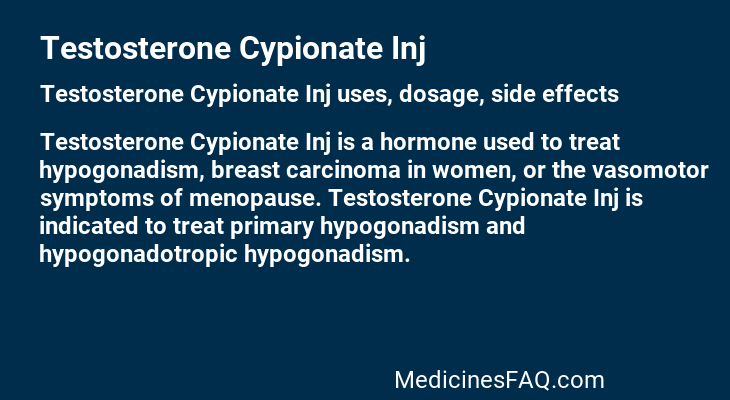 Testosterone Cypionate Inj