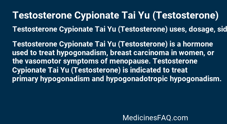 Testosterone Cypionate Tai Yu (Testosterone)