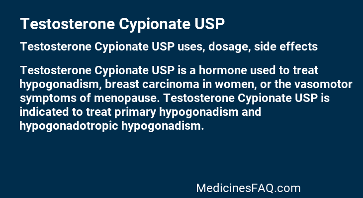 Testosterone Cypionate USP
