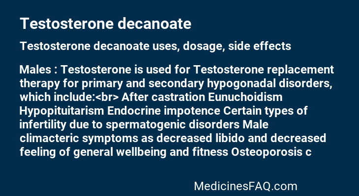 Testosterone decanoate