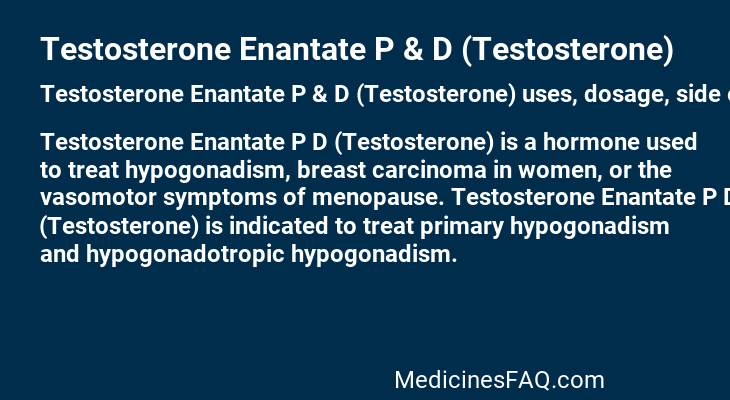 Testosterone Enantate P & D (Testosterone)