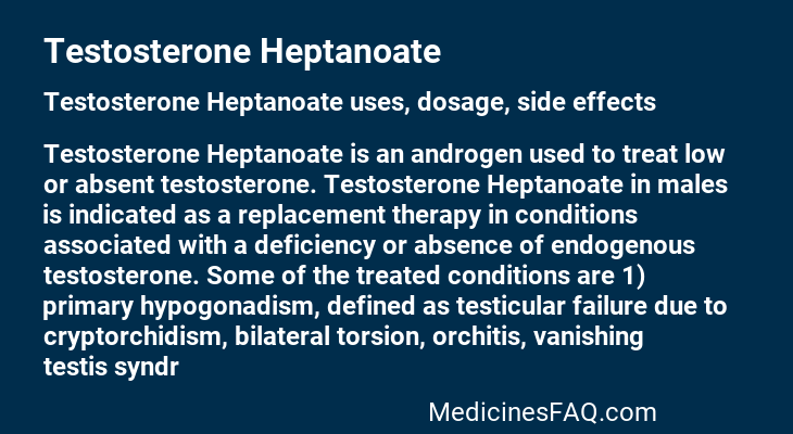 Testosterone Heptanoate