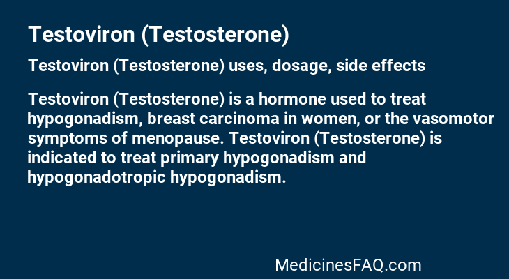 Testoviron (Testosterone)