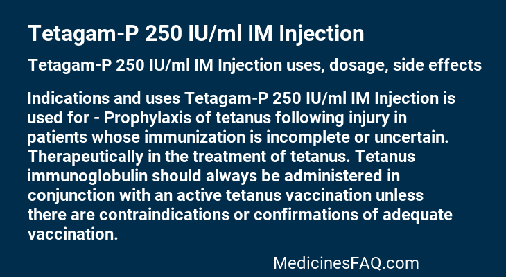 Tetagam-P 250 IU/ml IM Injection