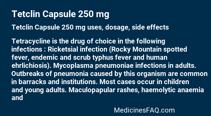 Tetclin Capsule 250 mg