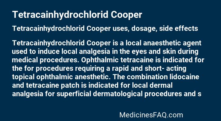 Tetracainhydrochlorid Cooper