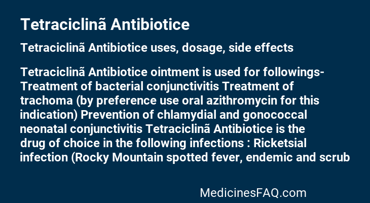 Tetraciclinã Antibiotice