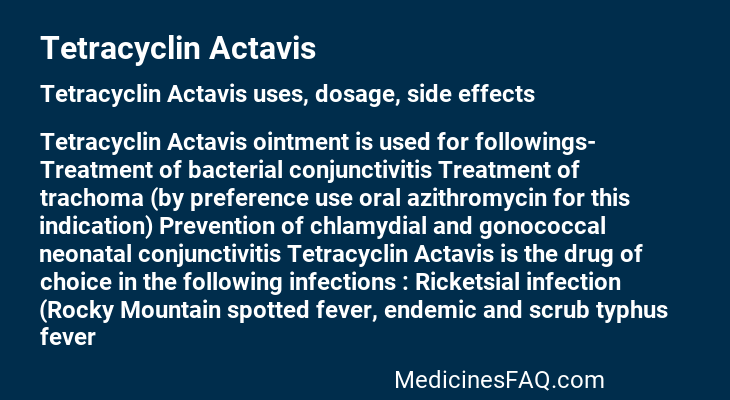 Tetracyclin Actavis