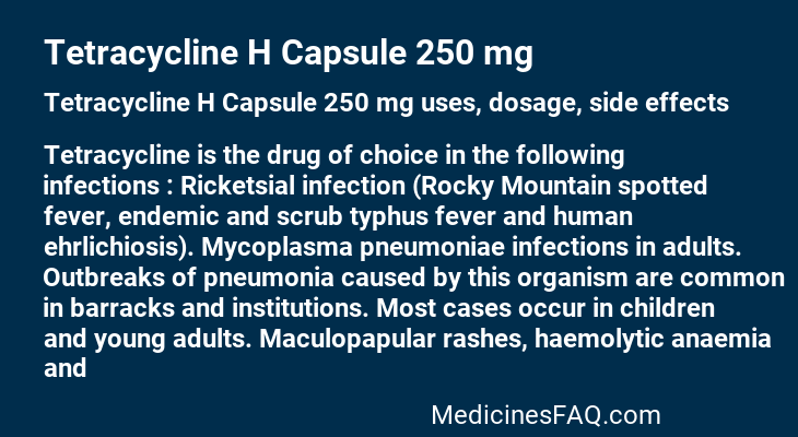 Tetracycline H Capsule 250 mg
