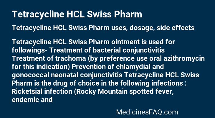 Tetracycline HCL Swiss Pharm