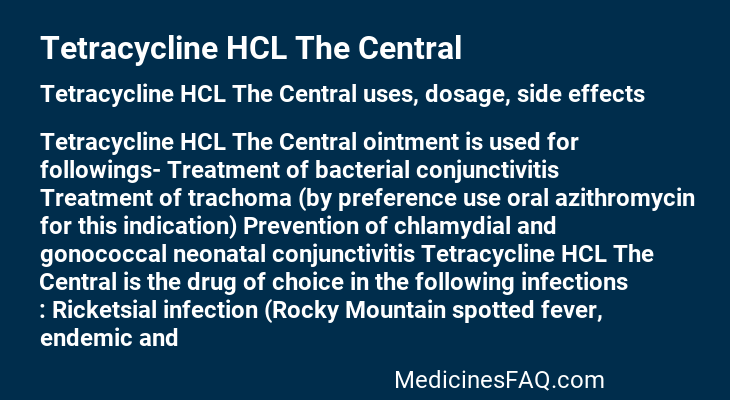 Tetracycline HCL The Central