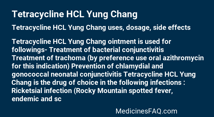 Tetracycline HCL Yung Chang