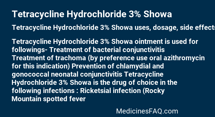 Tetracycline Hydrochloride 3% Showa