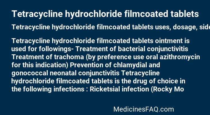 Tetracycline hydrochloride filmcoated tablets