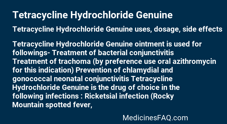 Tetracycline Hydrochloride Genuine