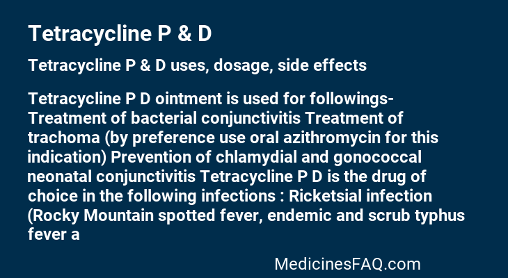 Tetracycline P & D