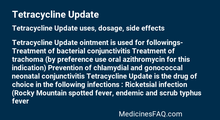 Tetracycline Update