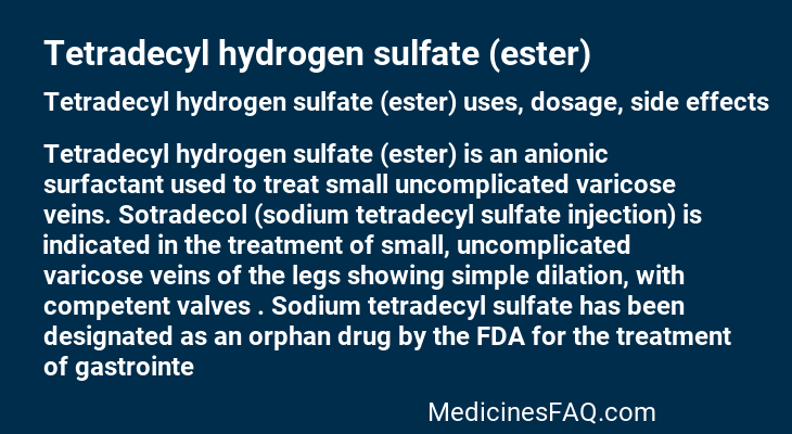 Tetradecyl hydrogen sulfate (ester)