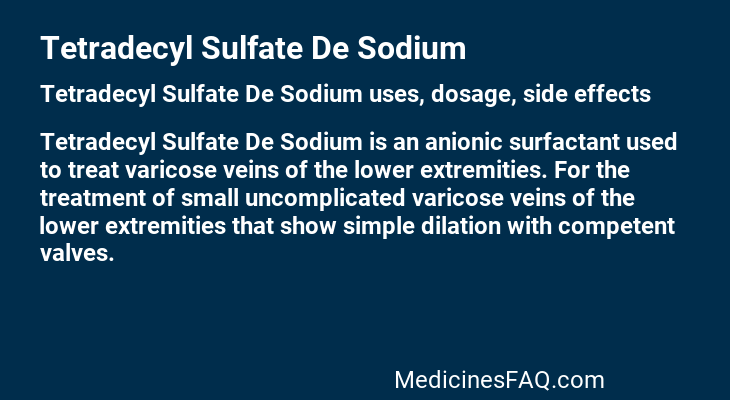 Tetradecyl Sulfate De Sodium