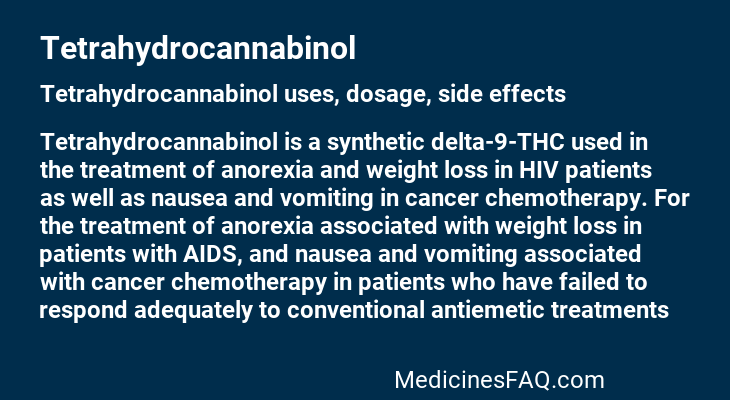 Tetrahydrocannabinol