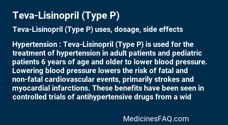 Teva-Lisinopril (Type P)