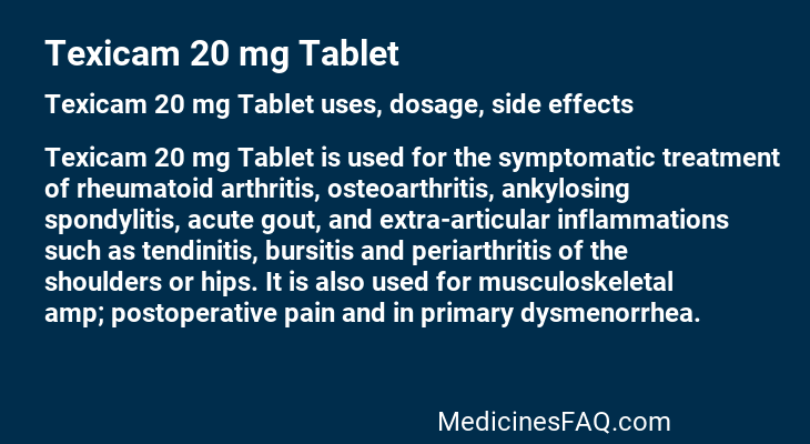 Texicam 20 mg Tablet