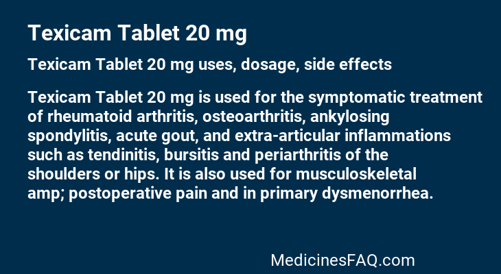 Texicam Tablet 20 mg