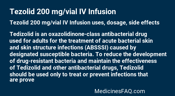 Tezolid 200 mg/vial IV Infusion