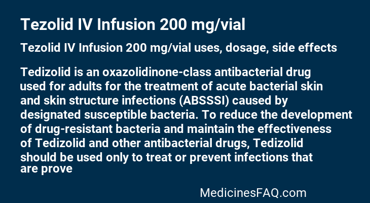 Tezolid IV Infusion 200 mg/vial