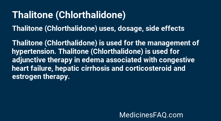 Thalitone (Chlorthalidone)