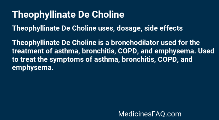 Theophyllinate De Choline