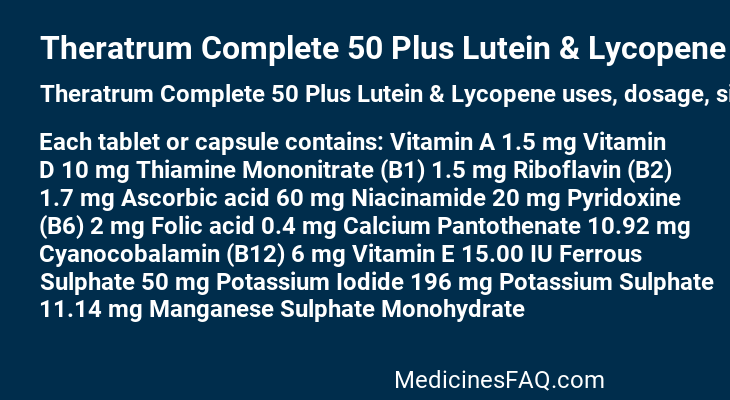 Theratrum Complete 50 Plus Lutein & Lycopene