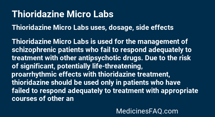 Thioridazine Micro Labs