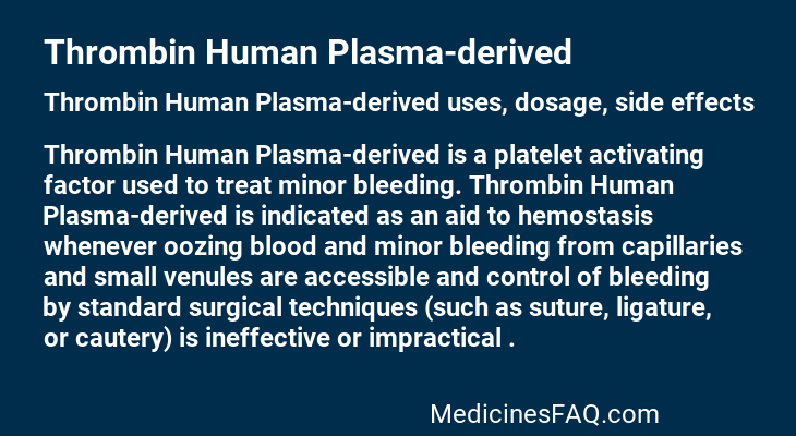 Thrombin Human Plasma-derived