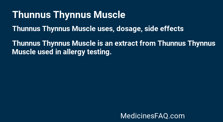 Thunnus Thynnus Muscle
