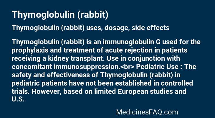 Thymoglobulin (rabbit)
