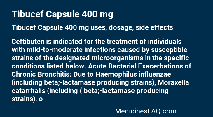 Tibucef Capsule 400 mg