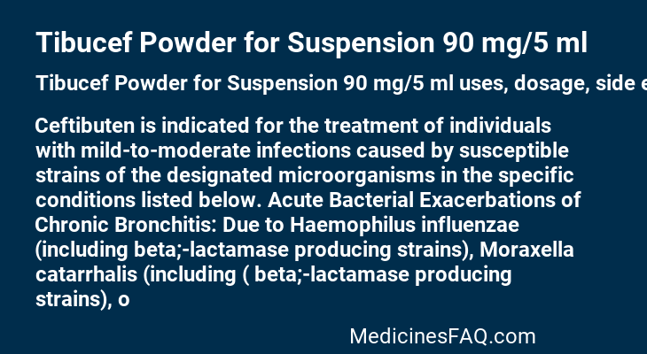 Tibucef Powder for Suspension 90 mg/5 ml