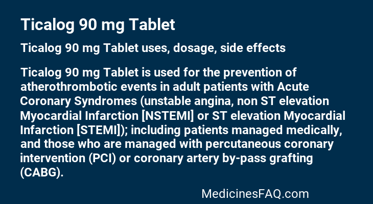 Ticalog 90 mg Tablet